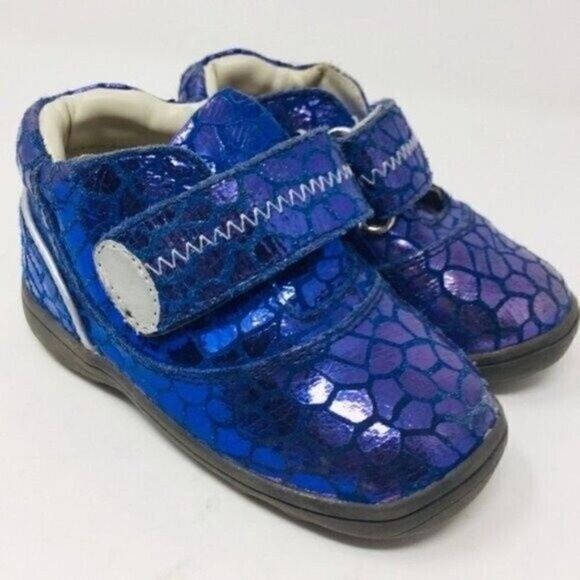 UMI Audra baby leather boots US5.5 EU21 BoxS holographic purple blue - Picture 8 of 8